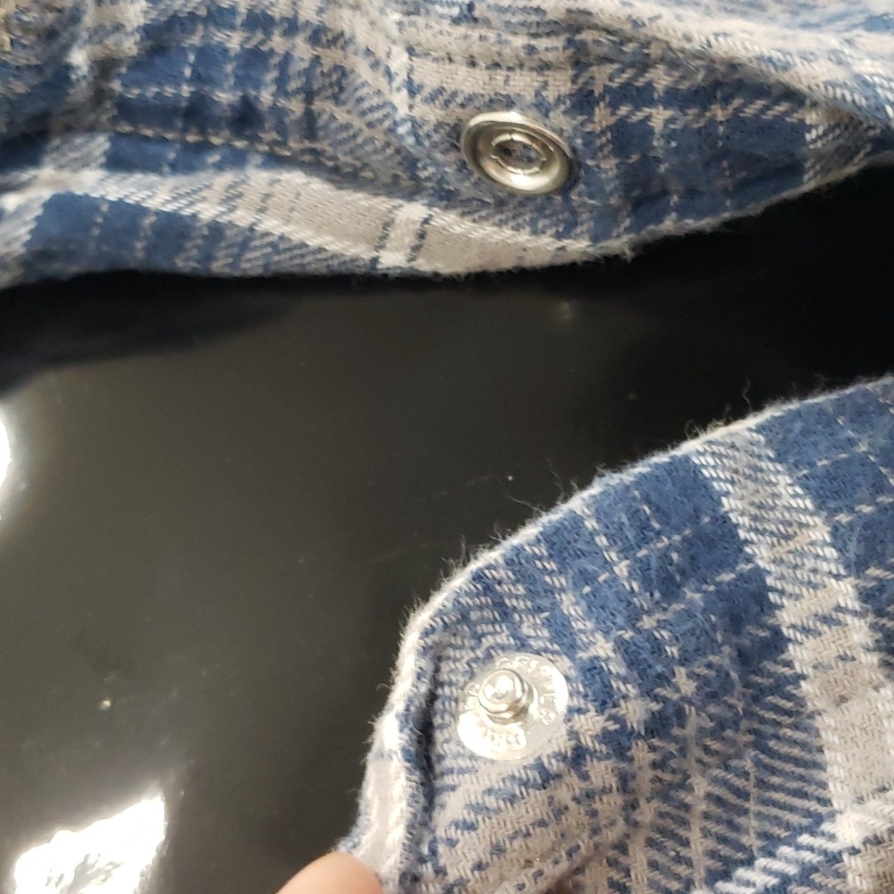 Wrangler Blue Plaid Vintage Y2K Early 2000s Snap Button Shirt Size XXL - Picture 4 of 6